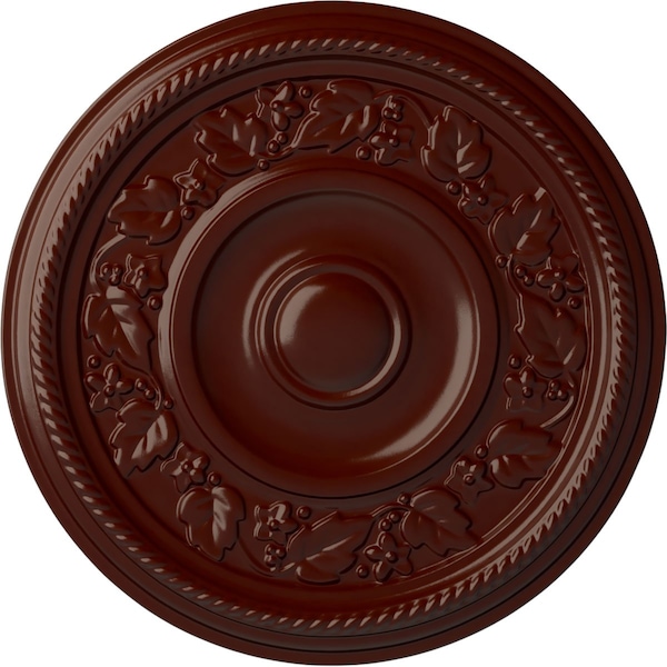 Ekena Millwork Tyrone Ceiling Medallion (Fits Canopies up to 6 3/4"), 16 1/8"OD x 3/4"P, Brushed Mahogany CM16TYBMF - main